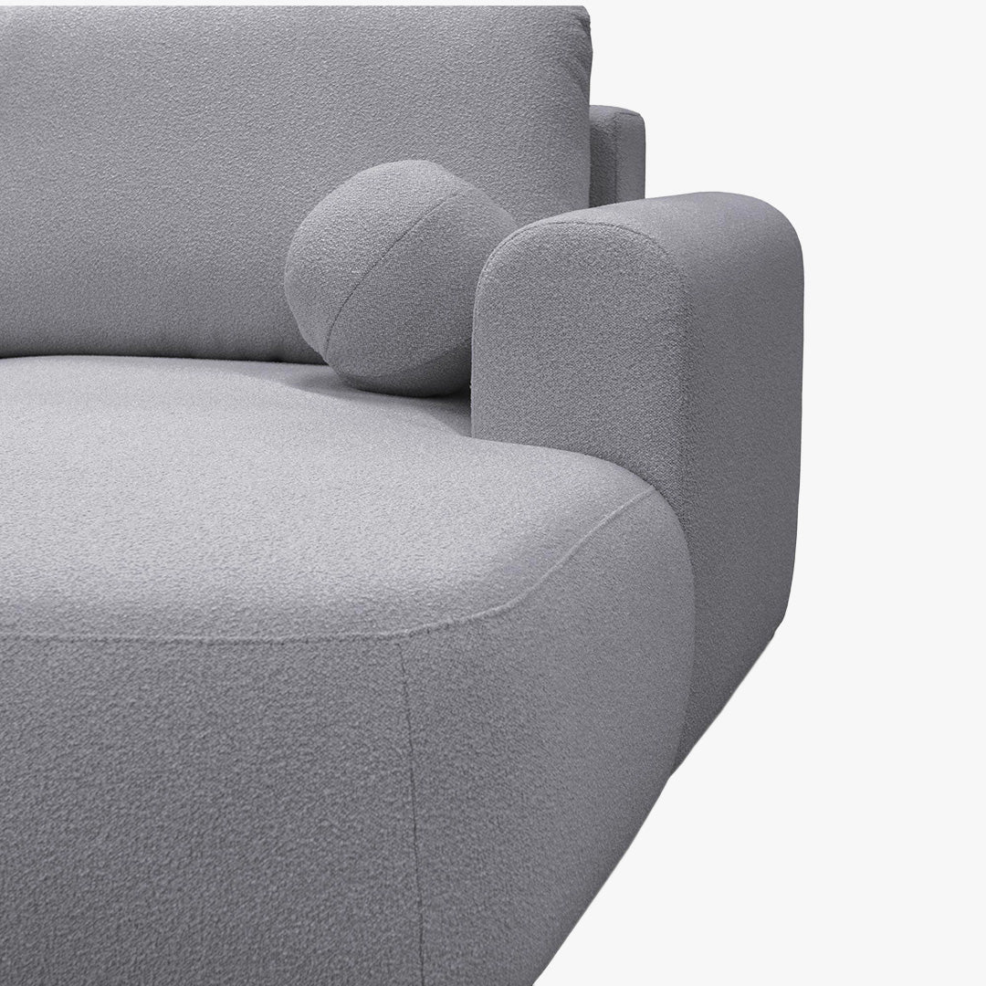 TYLAN Canapé d’angle convertible avec coffre effet peau de mouton gris - Angle droit