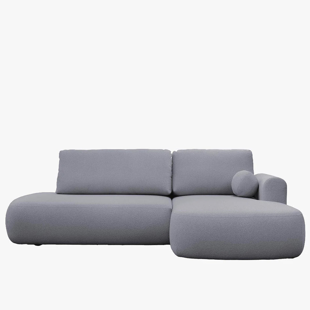 TYLAN Canapé d’angle convertible avec coffre effet peau de mouton gris - Angle droit
