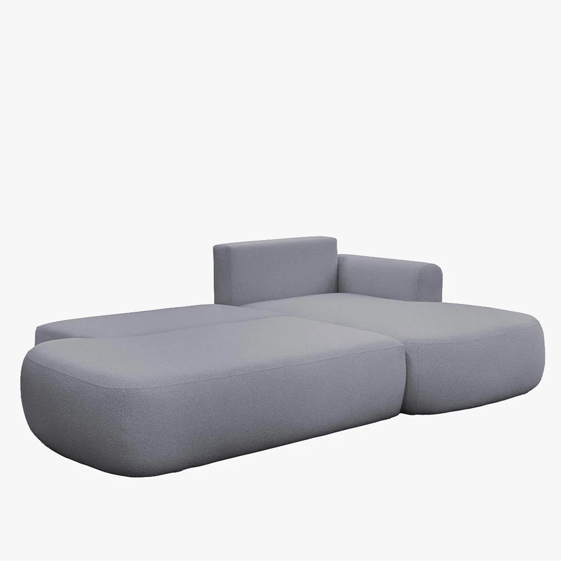 TYLAN Canapé d’angle convertible avec coffre effet peau de mouton gris - Angle droit