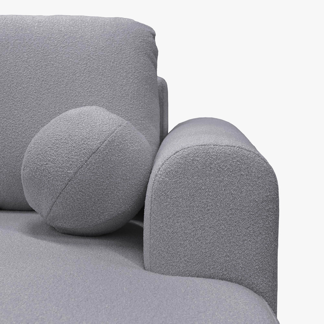 TYLAN Canapé d’angle convertible avec coffre effet peau de mouton gris - Angle droit