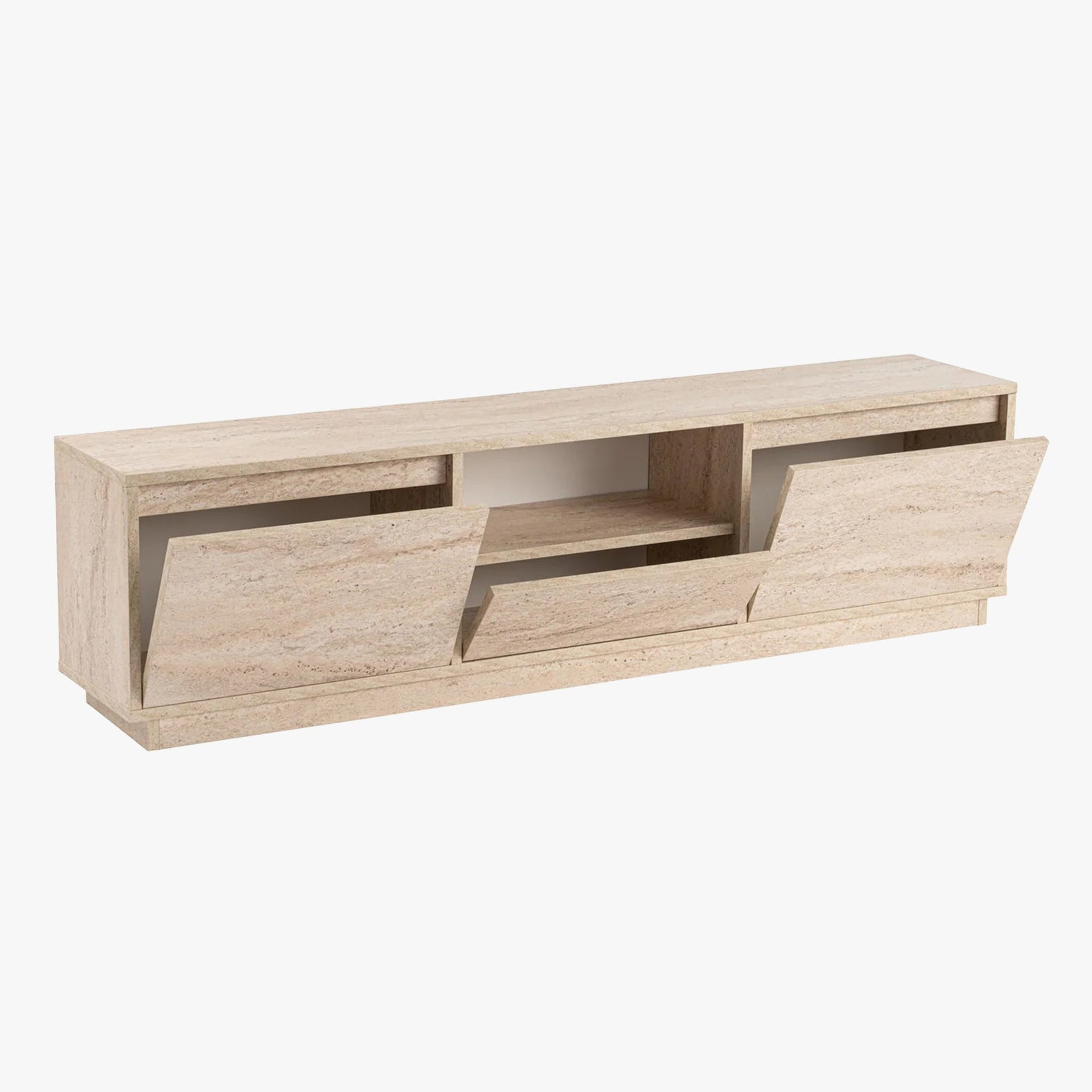 VIANA Meuble TV 3 portes 1 niche beige