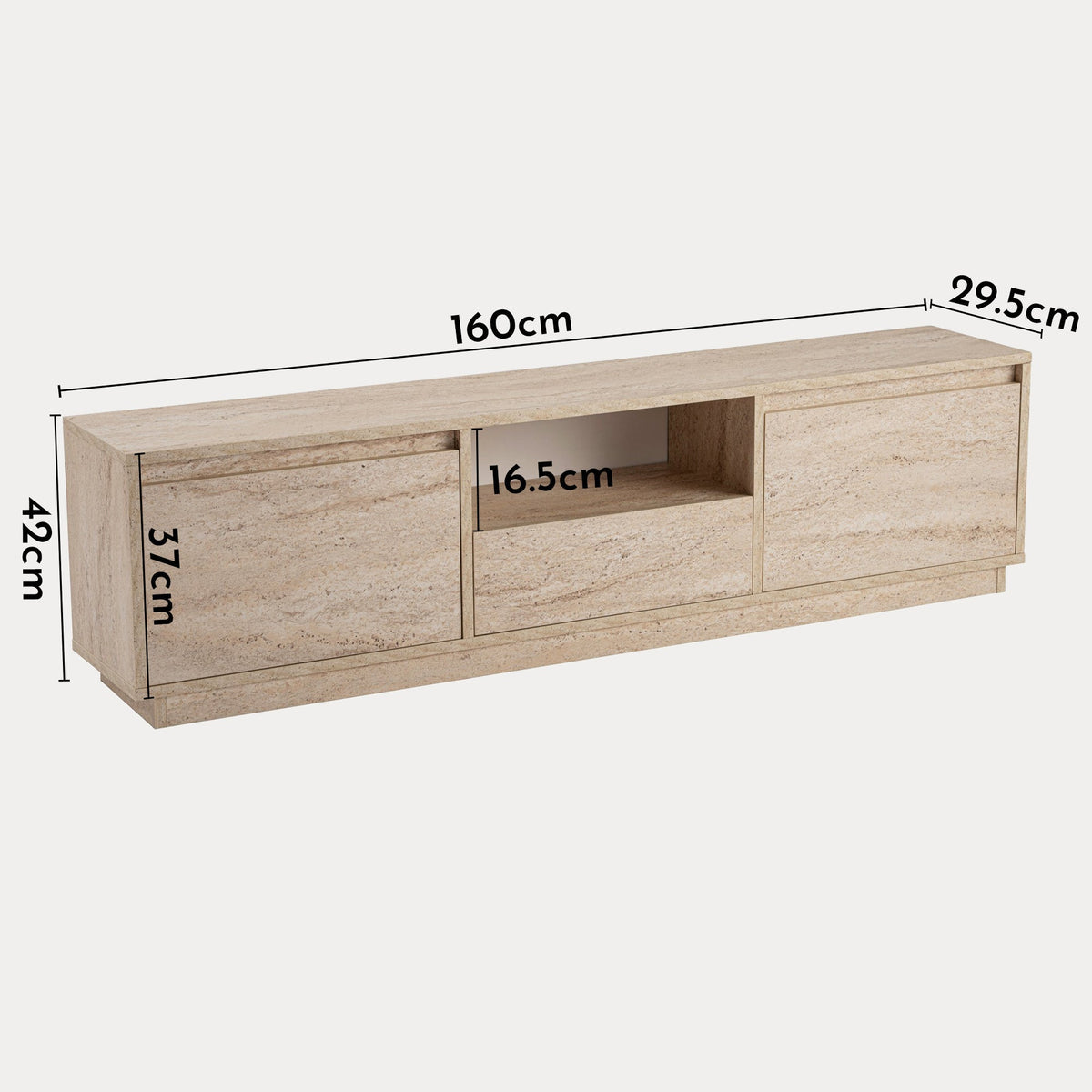 VIANA Meuble TV 3 portes 1 niche beige