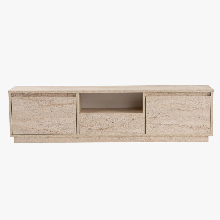 VIANA Meuble TV 3 portes 1 niche beige