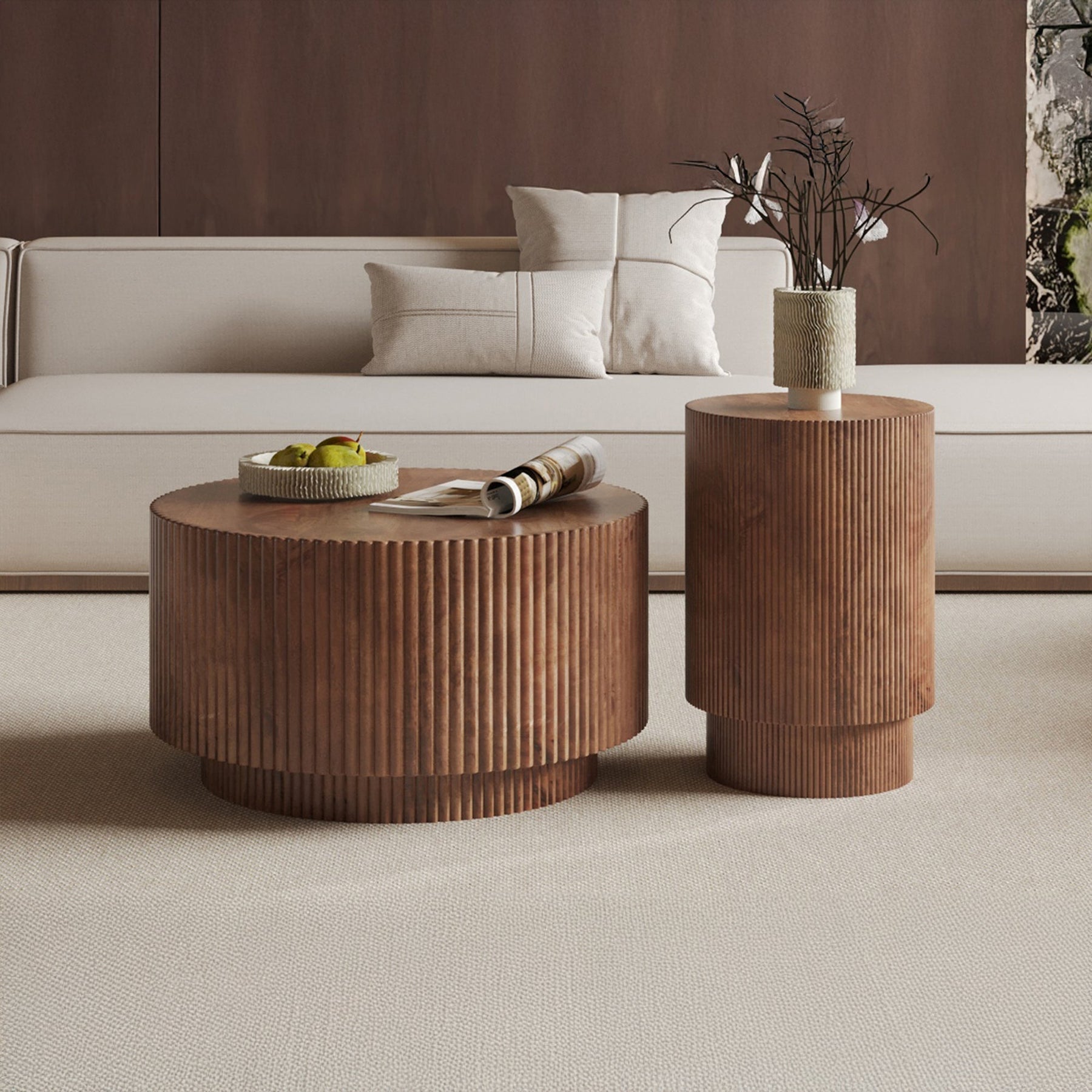 VICTOR Table basse bois de manguier brun clair 70 cm