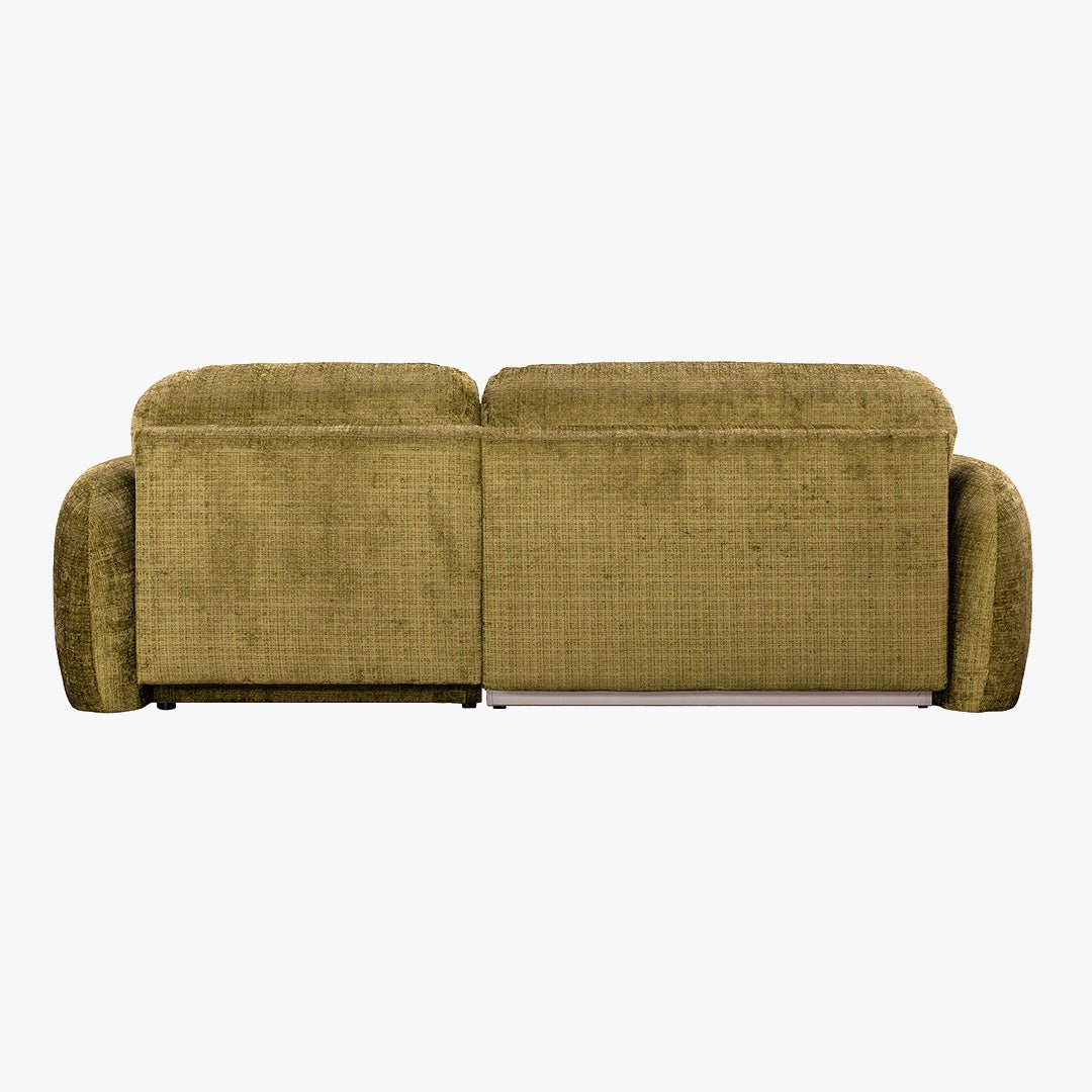 VIONA Canapé d'angle convertible avec coffre en tissu vert - Angle droit