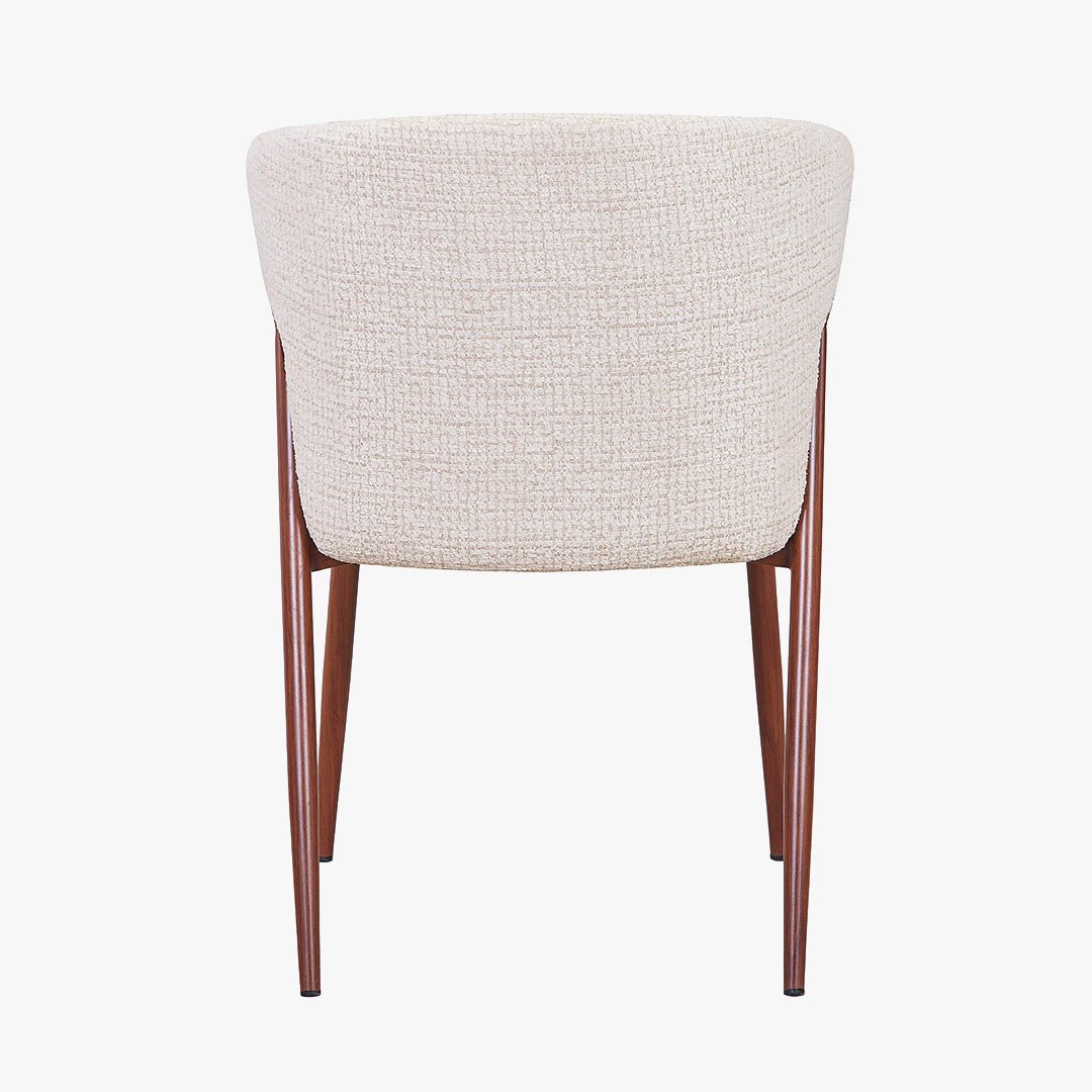 WAYNE Lot de 2 chaises en tissu beige pieds couleur bois foncé