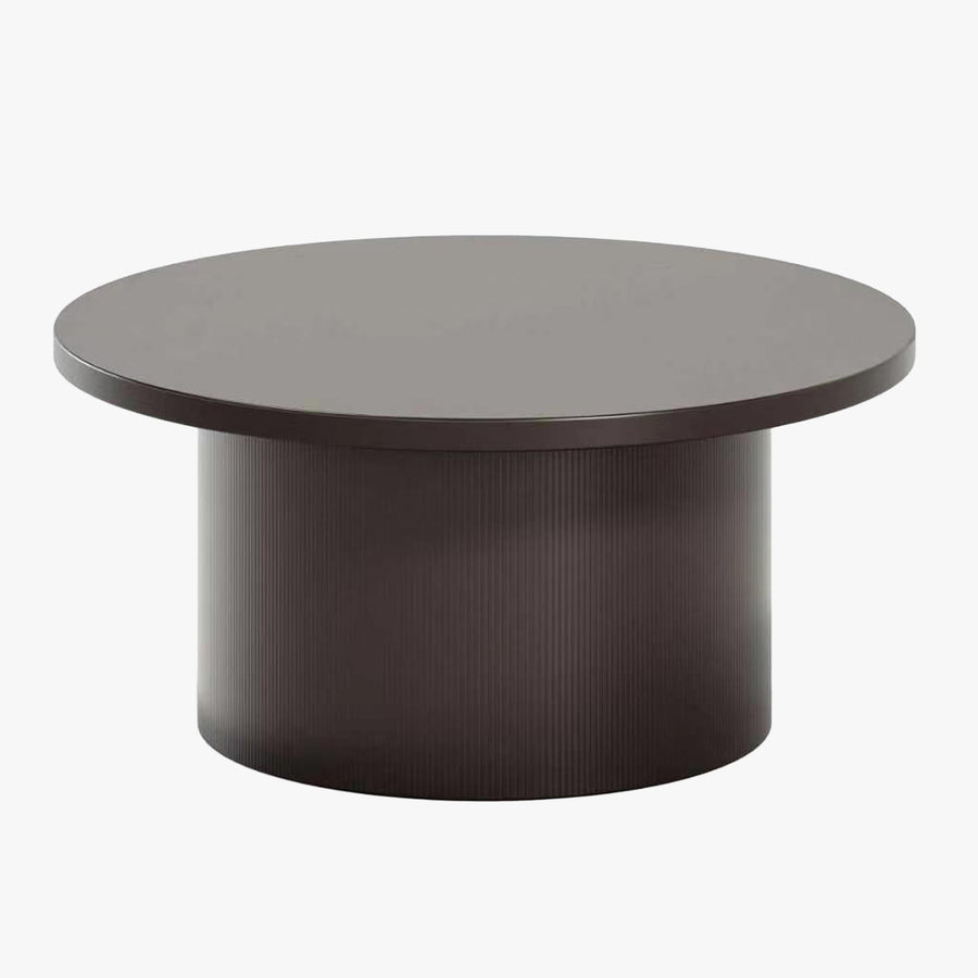 YARA Table basse ronde plateau en marbre d'ingénierie marron