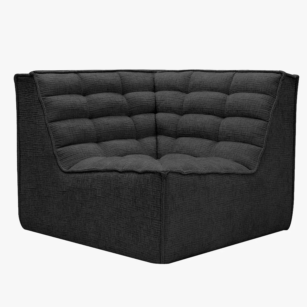 ZEYNA Fauteuil modulable angle réversible tissu noir